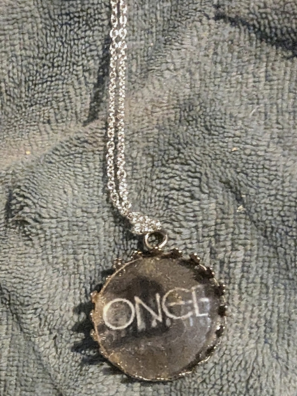Silver-Tone Round Once Upon A Time Pendant